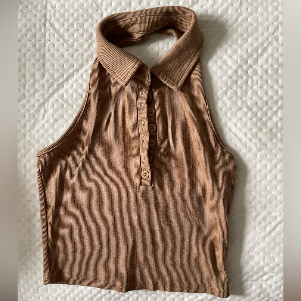 Backless collared crop top - Picture 4 of 4
